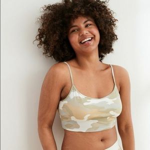 Aerie Chill Ribbed Longline Camo Bralette